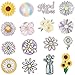 Nicime 16pcs Daisy Iron/Sew on Patches, Cute Flower Embroidered Applique, Fashion Decoration for Clothes, Hat, Bag, Dress, Shirt, Jeans