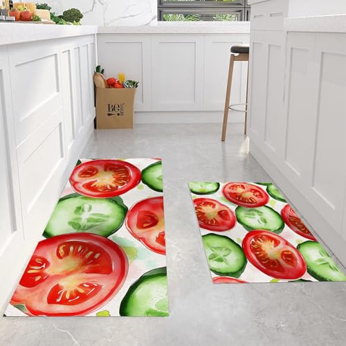 Alfombra de cocina de 2 piezas con diseño de acuarela para dar vida a tu comedor 3