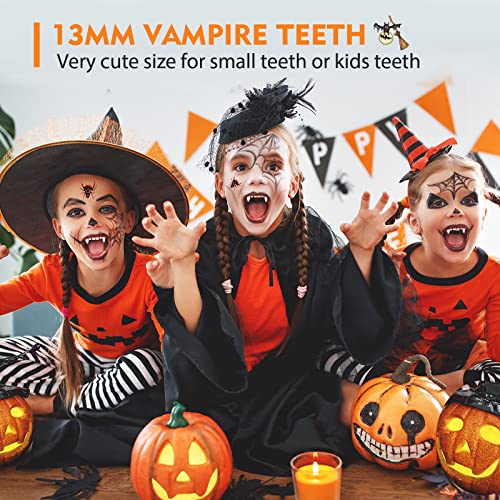 Yulara Vampire Teeth Fangs Adult Kids: Fake Fangs Teeth Halloween Plastic Vampire Teeth Realistic Halloween Vampire Makeup Costume Cosplay Accessories Kids Women Men Werewolf Teeth With Adhesive Party Favors thumb #2