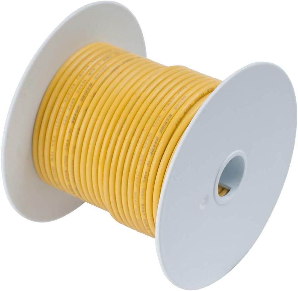 Ancor 105010 Tinned Copper Wire, 14 AWG (2mm2), Yellow - 100ft