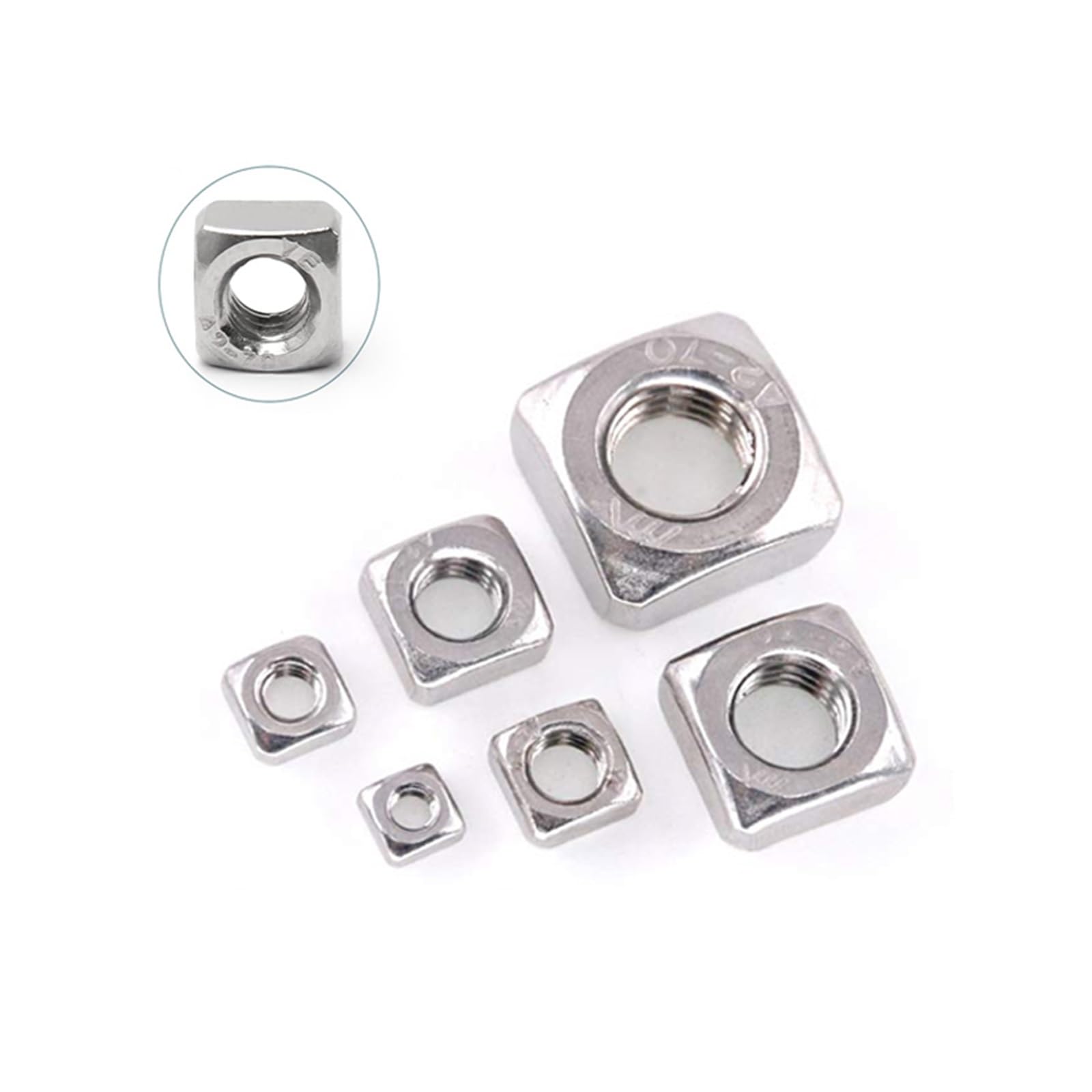 Nakrętki nici kwadratowych, Stale nierdzewne A2-70 5/10/25/50szt(M12 5pcs)