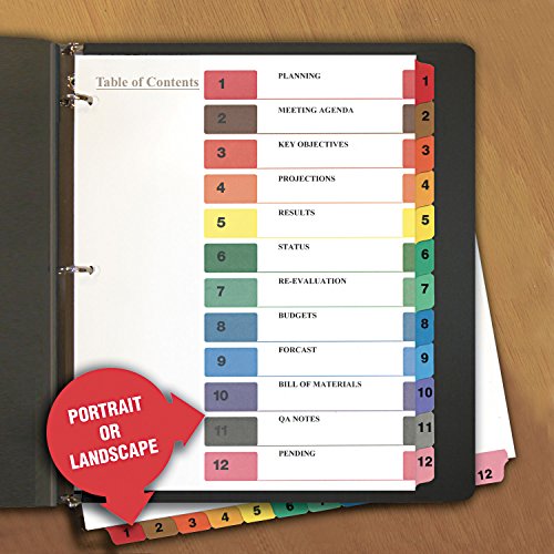Universal Table of Contents Dividers for Printers