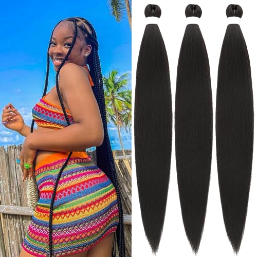 Gozill Braiding Hair Pre stretched Black Prestretched Hypoallergenic Ez Braid Knotless Itch Free Twist Synthetic Box Braids