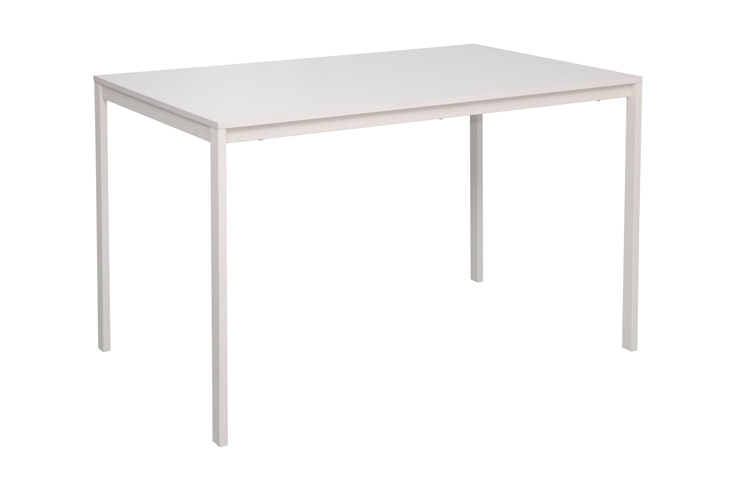 AVANTI TRENDSTORE - Grosseto - Esstisch mit weißem Metallgestell und laminierter Holzplatte. Erhältlich in 2 verschiedenen Größen. Maße LAP ca. 120x75x75cm