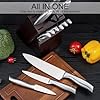 Knife Set, 14 Pieces Kitchen Knife Set with Wood Block, Chef Knife with 6 Pieces Serrated Steak Knives, High Carbon Stainless Steel Knife Sets for Multipurpose Cooking
