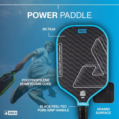 Image of JOOLA Double Vision 16mm Pickleball Paddle - Signature and Standard Shape - Aramid Surface for Softer Responsive Touch - SK Film for Reduce Vibration - USAP Approved - NFC Chip Enabled