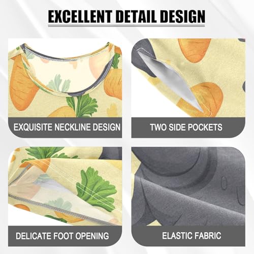 Pajama Sets Short Sleeve Carrots and Hippo Soft Cotton Summer Sleepwear 2 Piece PJS Size 5-14T3