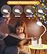 Zaxiva Schreibtischlampe Kinder, LED Dimmbar Tischlampe 3 Modus Deraufladbare Nachttischlampe, 360° Verstellbar Schwanenhals Leselampe mit Stern Projektion & Bleistifthalter für Schlafsaal Büro