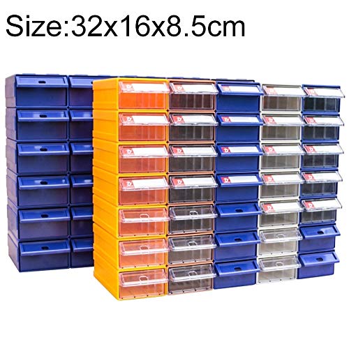 Drawer component box Parts storage box Thickened Combined Plastic Parts Cabinet Drawer Type Component Box Building Block Material Box Hardware Box, Random Color Delivery, Size: 32cm X 16cm X 8.5cm Thi