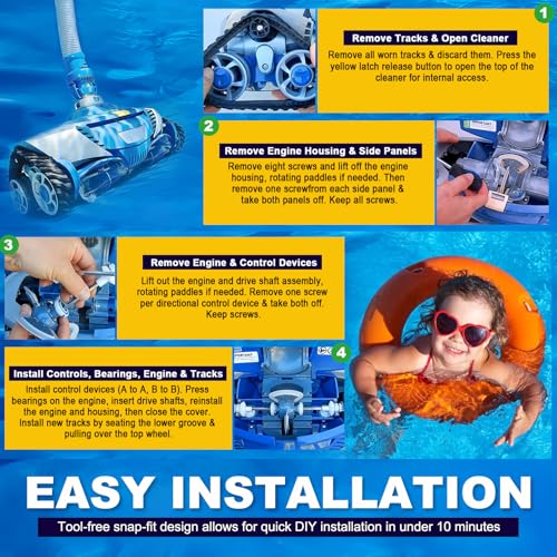 Replacement Tune-Up Kit Fit forZodiac MX6 MX8 MX6EL MX8EL Pool Cleaners , Bearings & Control Devices – R0525100 R0526100 R0527000 R0524700 R0524800 R0524900 , Complete Pool Cleaner Tune-Up Kitt by E-cowlboy - Image 6