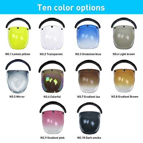 HUIOP Visiera a Bolla a 3 scatti,Visiera