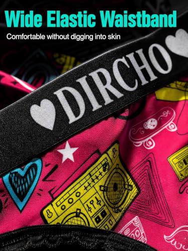 Dircho Women's 6pcs Jacquard Waistband Y2K Graffiti Print Lace Trims Thongs - image 6