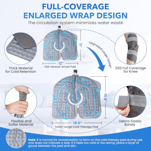 Cold Therapy Machine with Programmable Timer, Ice Machine for Knee After Surgery, Portable Ice Therapy Knee Replacement Recovery System, Ice Therapy Machine with Quiet Pump, Reduces Swelling, White - Image 6