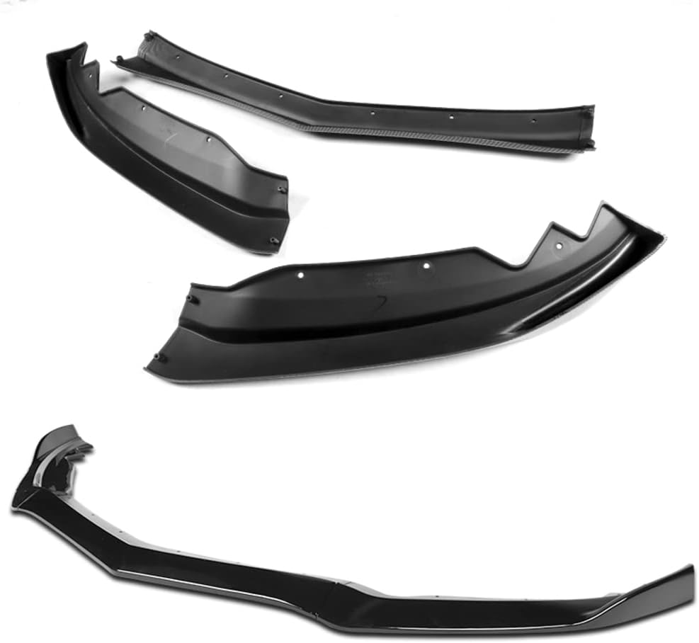 Q1-TECH, 9-Piece Front Bumper Lip & Side Skirt Extensions Diffuser Compatible with 2015 2016 2017 2018 Cadillac ATS, Front Lip Spoiler Air Chin Body Kit Splitter ABS (Painted Black)