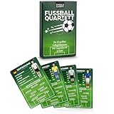 QUARTETT FUSSBALL Spiel für Fußball Fans Quartett-Fußballspieler Geschenk Fußball Kartenspiel mit den TOP Mannschaften der ewigen Tabelle Fußball Quartett Weltstars, Mitbringsel, Partyspiel