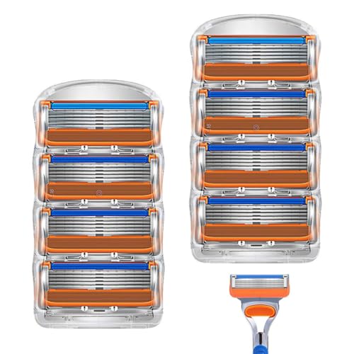Paquete de 8 cuchillas para maquinillas, hojas de afeitar, compatibles con maquinillas de afeitar húmedas,recambios cuchillas