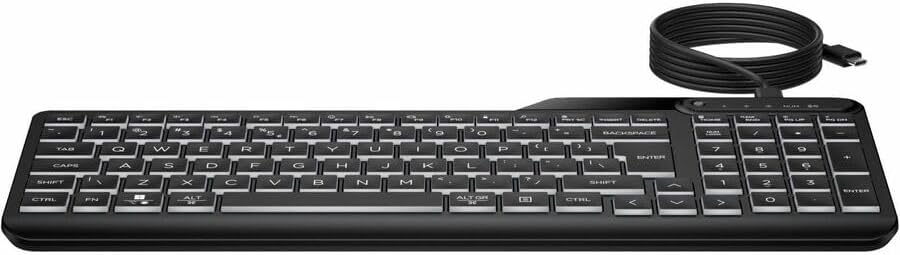 HP 405 Multi-Device Backlit Wired Keyboard (7N7C1UT)
