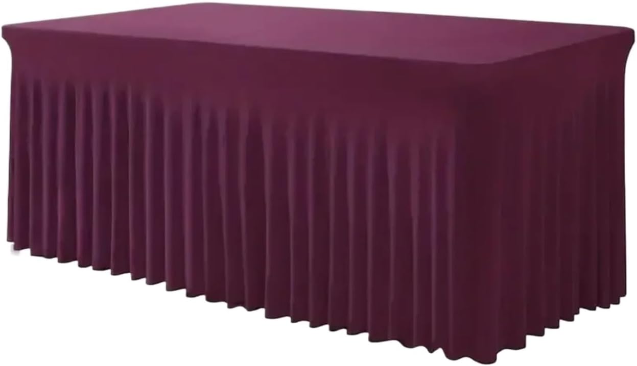 Party Table Skirt 4Ft 6Ft 8Ft Spandex Table Skirt Universal Fitted Stretch Tablecloth for Party, Banquet, Wedding and Events(Black,6ft)