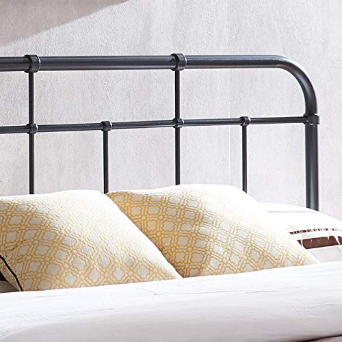 Gdf Studio Hannah Industrial Iron King Headboard, Flat Black #TOP3