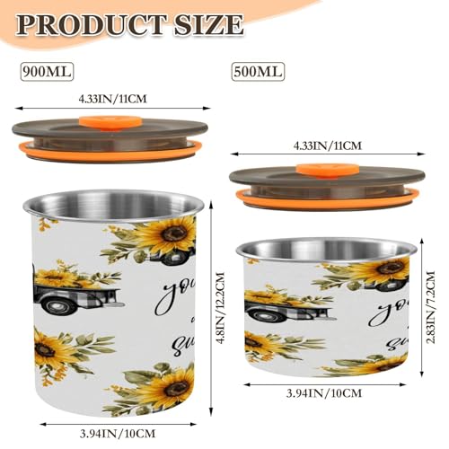 Contenedor de Café Acero Inoxidable 500ml Estampado Floral miniatura 2