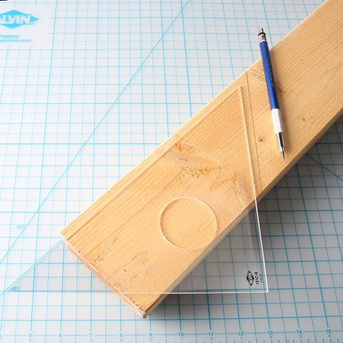 Image of ALVIN 12 inches Clear Professional Acrylic Triangle Ruler 45 /90 Degrees Model 131C-12 Multipurpose Tool for Drafting, Design, and Architecture, Great for Machining and Woodworking