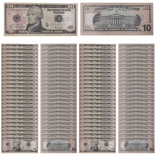 Bills falsos de dólar: 100 piezas de juego realista de juego para el juego de simulación, fiesta, trucos de magia y bromas de bromas - billetes de simulación para niños, adolescentes, adultos