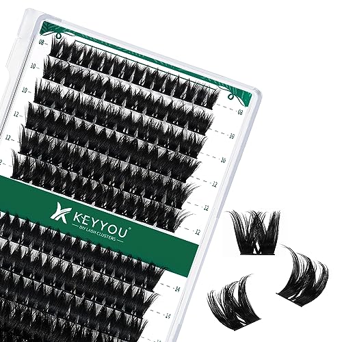 Image of Lash Clusters,96 Pcs Cluster Lashes Y10 D Curl 8-18MIX DIY Lash Extensions Eyelash Clusters,KEYYOU Volume Wispy Individual Lashes Soft&Comfortable Easy DIY at Home(Y10,D-8-18MIX)