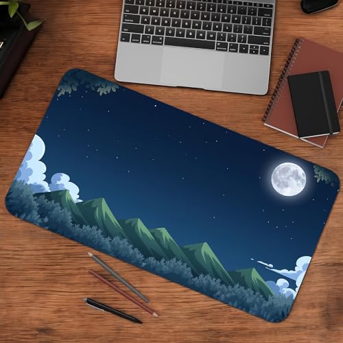 Image of Night Sight Premium Desk Mat | Anti-Skid | Anti-Slip | 80 x 30 cm | Laptop Mat for Work from Home /Office /Gaming- Extended Mouse pad and Keyboard Desk mat