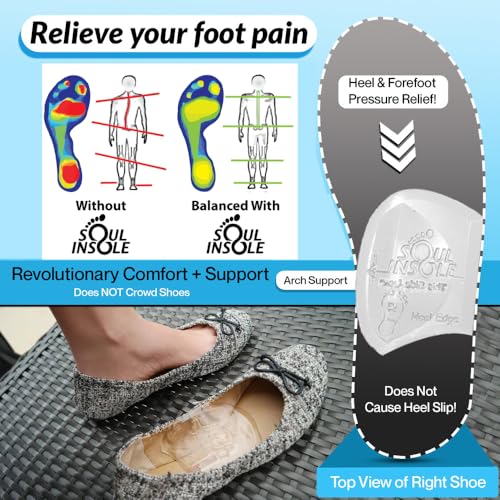 Image of Shoe Bubble Orthotic Insole - Memory Gel Insoles for Plantar Fasciitis, Pronation, Heel Pain, Arch Supports, Midfoot Support (Transparent (Thicker Support), Small)