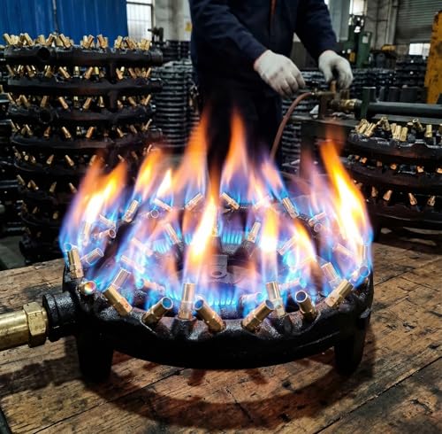 Cast Iron Propane Jet Burner Head with Brass Flame Tips for Outdoor Camping Turkey Frying (Propane Burner with 44 Tips) by DaYvlen - Used condition - Image 6