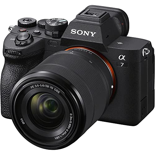 Sony A7 Iv Mirrorless Camera With 28-70Mm Lens (Ilce-7M4K/B) + 64Gb Memory Card + Filter Kit + Wide Angle Lens + Telephoto Lens + Color Filter Kit + Lens Hood + Bag + More (Renewed) #TOP3