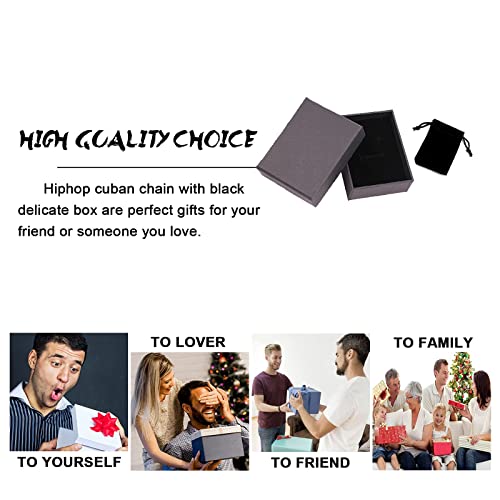 Saintda Cuban Link Chain for Men Women Iced Out Silver/Gold/Rose Gold Miami Cuban Necklace Bling Diamond Chain Hip Hop Jewelry with Gift Box4