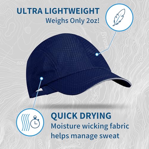 Image of TrailHeads Race Day Men's Running Hat - Lightweight, Quick Dry Mesh Cap with Reflective Accents & Sweatband - Performance Cap