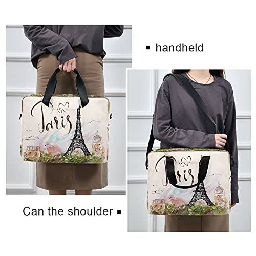 Eiffel Tower Paris Laptop Messenger Bag Case Sleeve Crossbody Briefcase For Men Women With Shoulder Strap Handle 13 14 15.6 Inch #TOP5