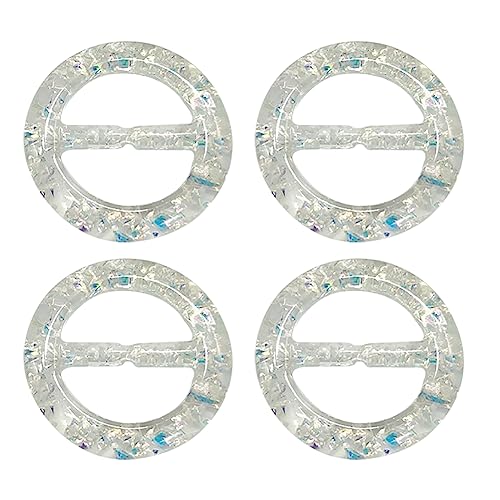 Image of GSHLLO 6 Pcs Round Resin Clothes Buckles Silk Scarf Ring Clip Glitter Shirt Wrap Holder T Shirt Tie Clips Knotted Button Circle Clothing Clip for Women Lady