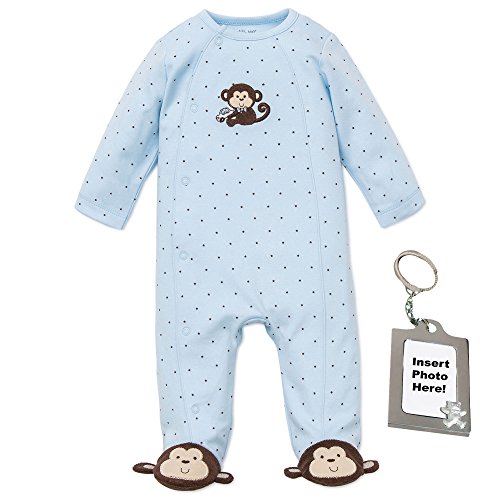 Little Me Sleepwear Boys Footie Footed Sleeper & Keychain Blue Monkey 9M