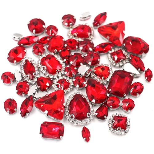 Strass en cristal rouge avec sertissage argenté qui ne ternit pas