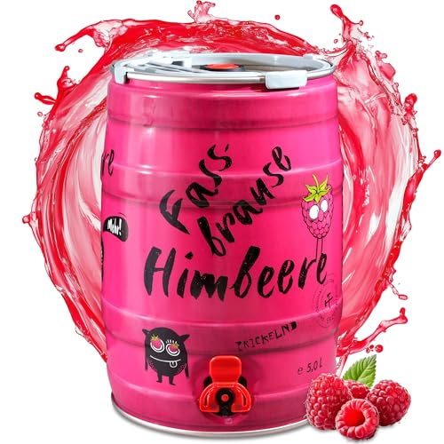 Brauerei Zwönitz Fassbrause Himbeere 5 Liter Partyfass - Himbeer Brause - Erfrischende Brause Limo aus Sachsen