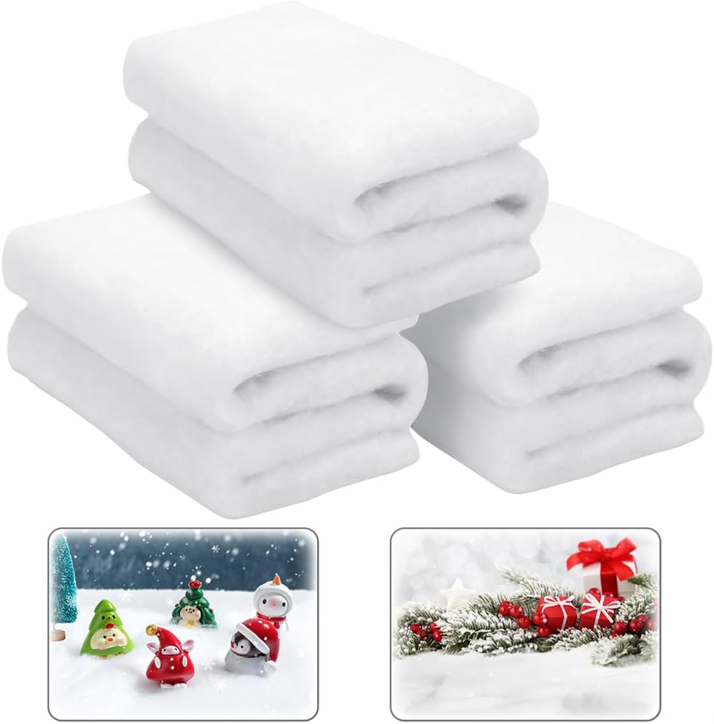 3 Pcs Artificial Christmas Snow Blanket Rolls, Soft Fluffy Fiber Snow Carpet for Holiday Parties and Displays, 59 X 31 Inches