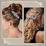 2 sztuki diamentowych spinek do włosów dla kobiet, eleganckie cyrkoniowe spinki do włosów na grube włosy, błyszczące brokatowe modne kwiatowe spinki do włosów w stylu francuskim vintage, akcesoria do
