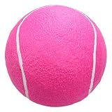 ABOOFAN 1 x 20 cm aufblasbarer Flanell-Ball, großer Tennisball aus Gummi für Kinder, Outdoor-Sportarten (rosa).