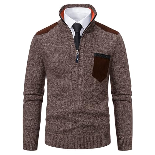 Men Long Sleeve Sweater Casual Business Basic Quarter Zipper Sweaters Fall Winter Warm Turtleneck Slim Clothes Tops3