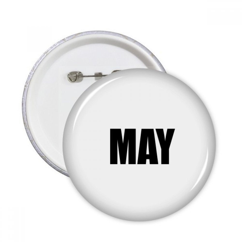 Mois de mai mots rond noir pins bouton badge décoratif multicolore - 3
