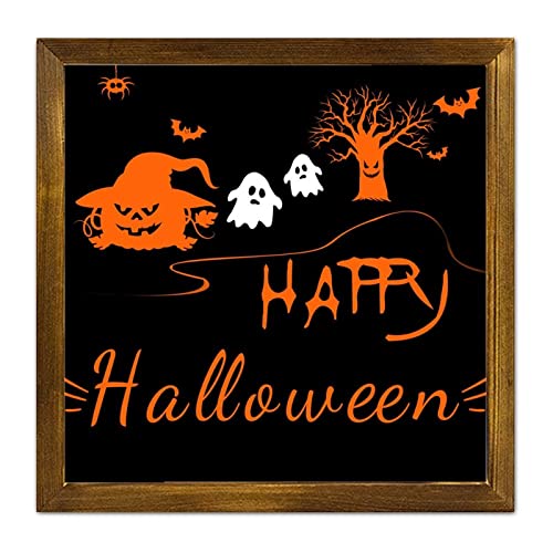 Panneau en bois Happy Halloween décoration murale intérieure salon et chambre