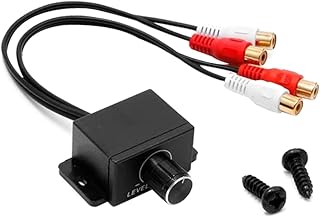 STOBOK Car Audio Level Controller 2 RCA Inputs and 2 RCA Outputs Remote Volume Control Knob for Car Amplifiers Suitable for Bass Enhancement and Audio Adjustment