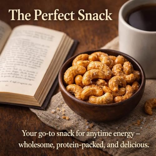 Image of NutraVibez Roasted Salted Cashews 200g Crunchy Whole Kaju Nuts Roasted Dry Fruits Snack Pack Ready to Eat Salted Cashew Nuts for Travel Office Home Kitchen Grocery Use