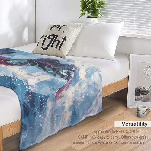 Couverture Snowboard en flanelle, le cadeau parfait pour les passionnés de glisse
