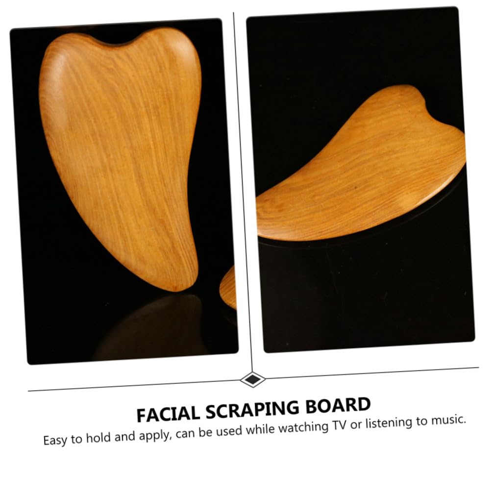 Alipis Tablero de Gua Sha de Madera para Masaje Facial y Maderoterapia, 2 Piezas Redondas Fáciles de Sostener para Aliviar Tensión y Cuidado Facial en Viajes