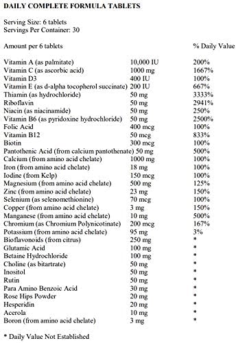 Miniatura 4 de Ultimate Nutrition Suplemento multivitamínico de liberación diaria, antioxidante, mineral y aminoácido, 180 tabletas