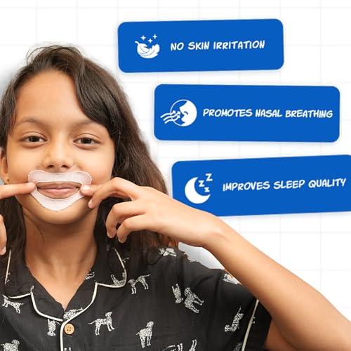 Image of BREATH FIX Kids Deep Sleep Combo (Extra Small) - Black Nasal Strips (Extra Small, 30 Strips) + Black Mouth Tape (30 Tapes) | Enhances Sleep | Supports Nasal Breathing | Hypoallergenic Adhesive | CDSCO Approved